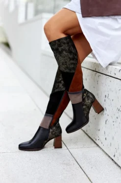 Damskie Maciejka Kozaki Na Suwak Brązowe 05240-02