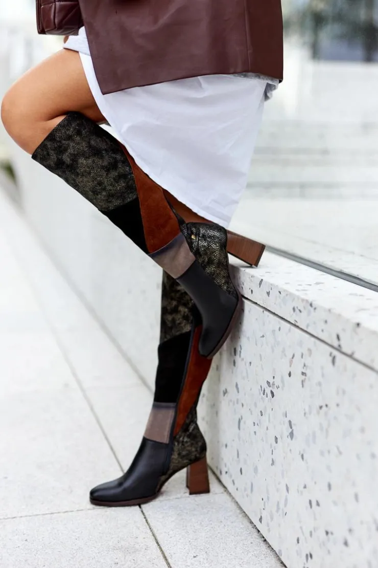 Damskie Maciejka Kozaki Na Suwak Brązowe 05240-02