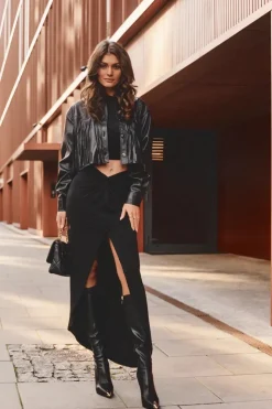 Damskie Damskie buty S.Barski Kozaki Na Szpilce Przed Kolano Skórzane S.Barski MR870-59 Czarne