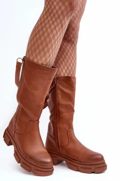 Boto Kozaki Płaskie|Kozaki Przed Kolano*Kozaki Z Cholewką Do Połowy Łydki Brązowe Lizames