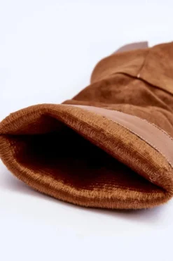 Outlet Boto Kozaki Zamszowe Na Masywnym Obcasie Brązowe Virdana