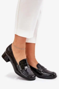 Best Boto Lakierowane Czółenka Na Niskim Obcasie Czarne Selenith