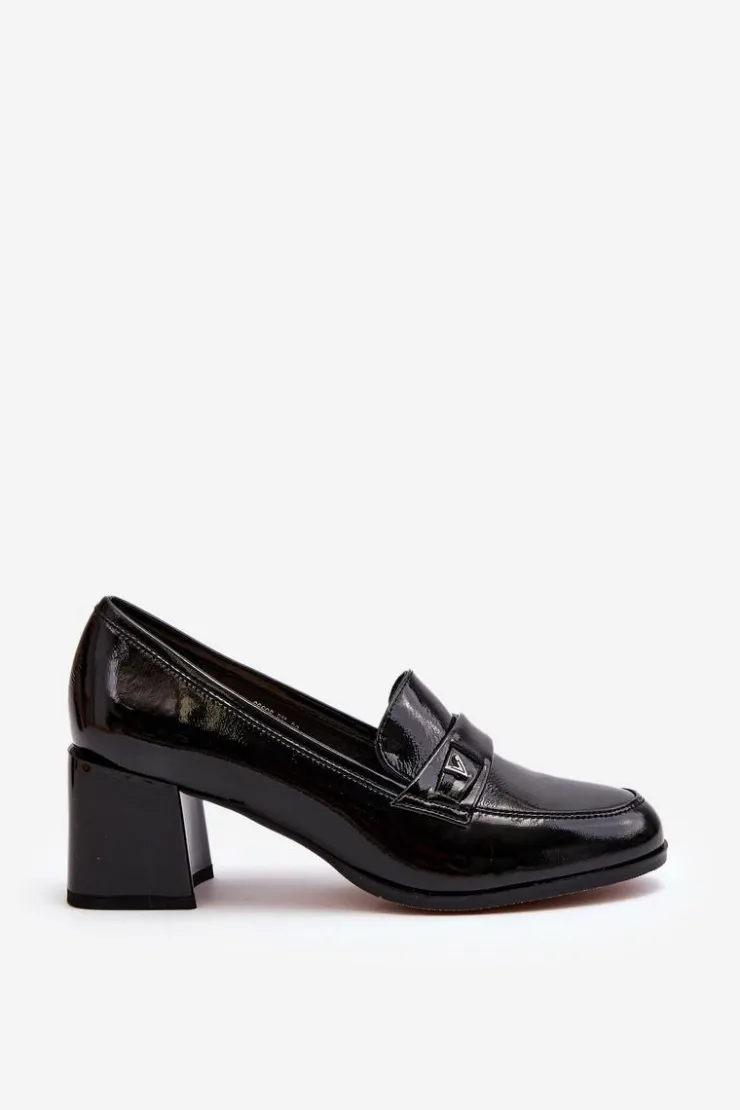 Damskie Buty damskie Vinceza Lakierowane Czółenka Na Obcasie Czarne Felicijana