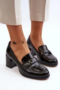 Damskie Buty damskie Vinceza Lakierowane Czółenka Na Obcasie Czarne Felicijana