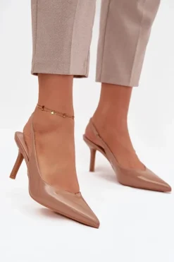 Boto Szpilki Lakierowane|Czółenka Klasyczne*Lakierowane Czółenka Na Szpilce Ciemnobeżowe Phelia Beżowy