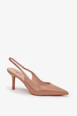 Boto Szpilki Lakierowane|Czółenka Klasyczne*Lakierowane Czółenka Na Szpilce Ciemnobeżowe Phelia Beżowy