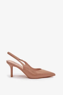 Boto Szpilki Lakierowane|Czółenka Klasyczne*Lakierowane Czółenka Na Szpilce Ciemnobeżowe Phelia Beżowy