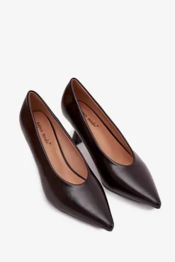 New Boto Lakierowane Czółenka Na Szpilce Czekoladowe Gavrielle Brązowy