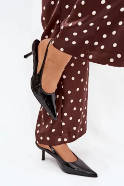 Boto Szpilki Lakierowane|Czółenka Klasyczne*Lakierowane Czółenka Na Szpilce Z Odkrytą Piętą Czarne Talira Czarny