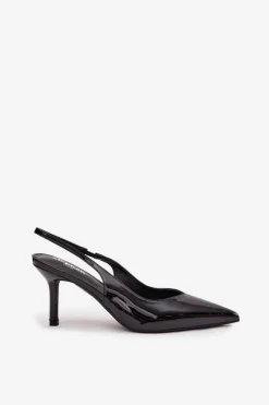 Sale Boto Lakierowane Czółenka Na Szpilce Czarne Phelia Czarny