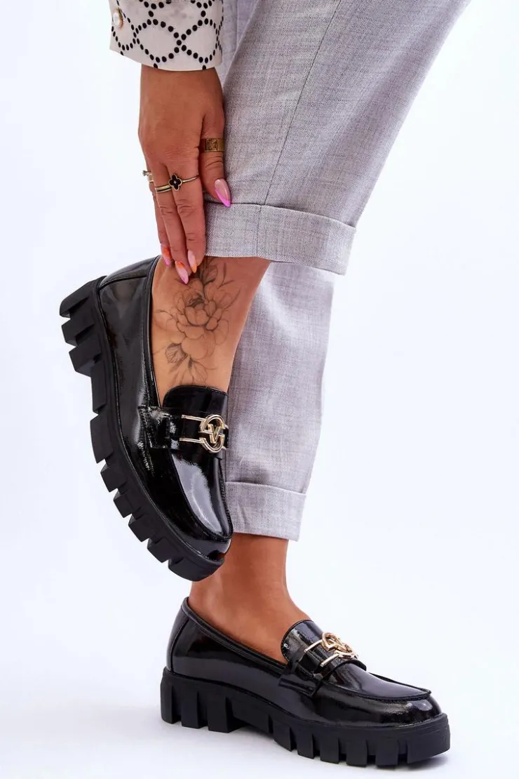 Damskie Buty damskie Vinceza Lakierowane Damskie Mokasyny Czarne Sanvi