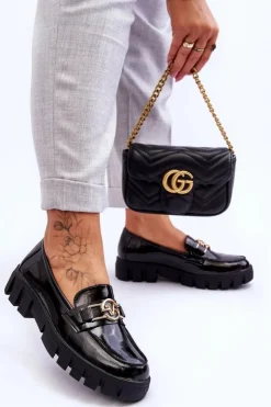 Damskie Buty damskie Vinceza Lakierowane Damskie Mokasyny Czarne Sanvi