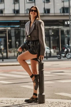 Boto Półbuty Skórzane*Lakierowane Damskie Półbuty Z Paskami Czarne Rialuna Czarny