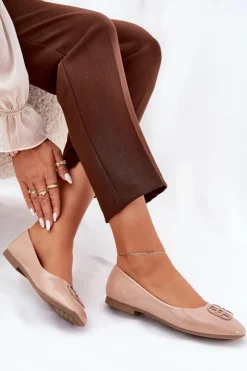 Buty damskie Vinceza Baleriny Skórzane|Baleriny Klasyczne*Lakierowane Eleganckie Baleriny Damskie Z Ozdobnym Detalem Vinceza 17377 Beżowe Beżowy