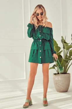 Online Boto Lakierowane Klapki Na Słupku Zielone Seattle