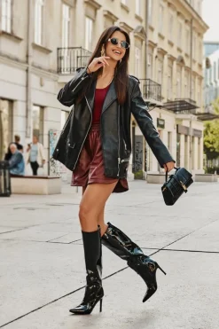 Boto Kozaki Przed Kolano|Kozaki Na Obcasie*Lakierowane Kozaki Na Szpilce Czarne Melisandra