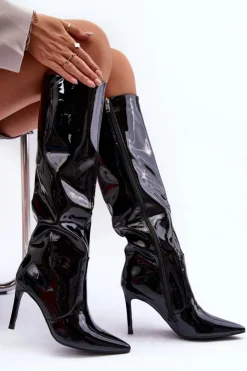 Boto Kozaki Przed Kolano|Kozaki Na Obcasie*Lakierowane Kozaki Na Szpilce Czarne Melisandra