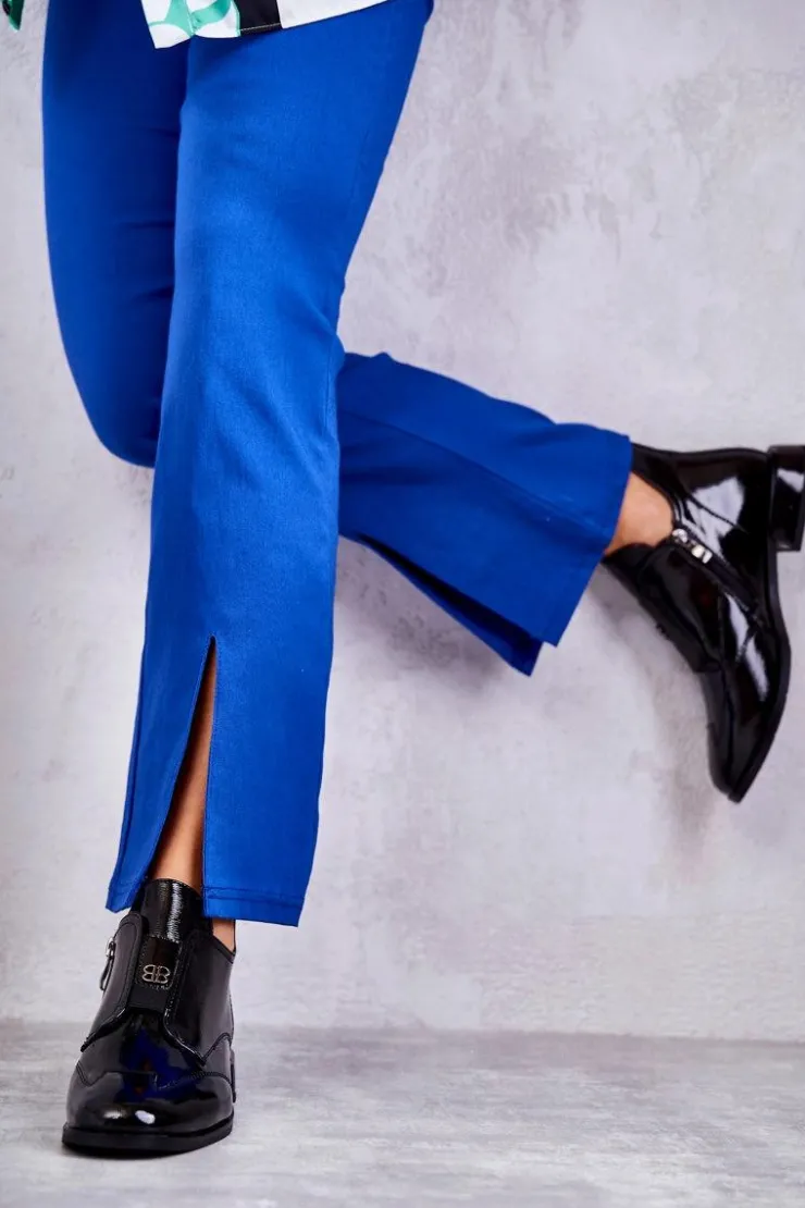 Best Damskie buty S.Barski Lakierowane Niskie Botki Na Suwak Czarne Bettina