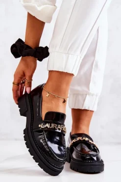 Boto Półbuty Lakierowane|Mokasyny Damskie Lakierowane*Lakierowane Półbuty Loafery La.Fi 210001B-NL Czarne