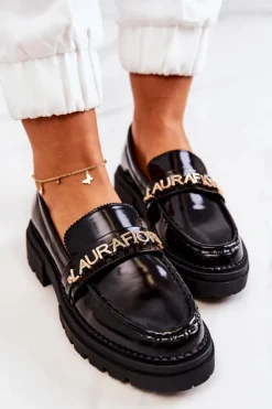Boto Półbuty Lakierowane|Mokasyny Damskie Lakierowane*Lakierowane Półbuty Loafery La.Fi 210001B-NL Czarne