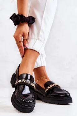 Boto Półbuty Lakierowane|Mokasyny Damskie Lakierowane*Lakierowane Półbuty Loafery La.Fi 210001B-NL Czarne