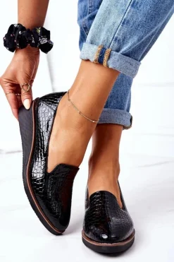 Damskie Buty damskie Vinceza Lakierowane Półbuty Na Koturnie Vinceza 10675 Czarne