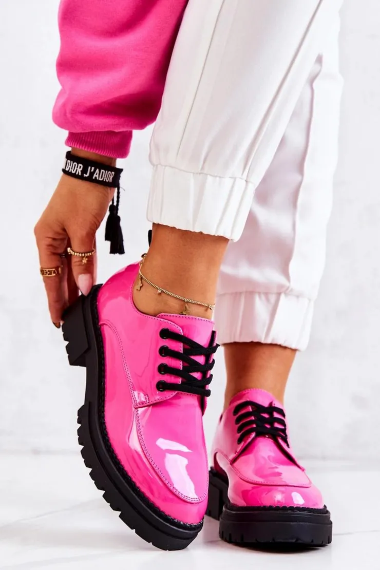 Boto Półbuty Lakierowane*Lakierowane Półbuty Wiązane La.Fi Różowe Joselin