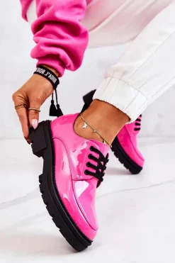 Boto Półbuty Lakierowane*Lakierowane Półbuty Wiązane La.Fi Różowe Joselin