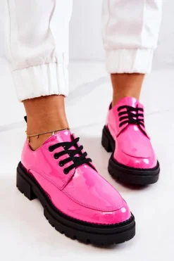 Boto Półbuty Lakierowane*Lakierowane Półbuty Wiązane La.Fi Różowe Joselin