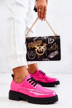 Boto Półbuty Lakierowane*Lakierowane Półbuty Wiązane La.Fi Różowe Joselin