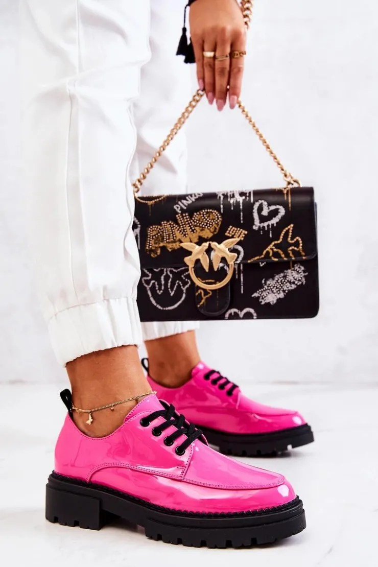 Boto Półbuty Lakierowane*Lakierowane Półbuty Wiązane La.Fi Różowe Joselin