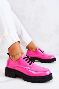 Boto Półbuty Lakierowane*Lakierowane Półbuty Wiązane La.Fi Różowe Joselin