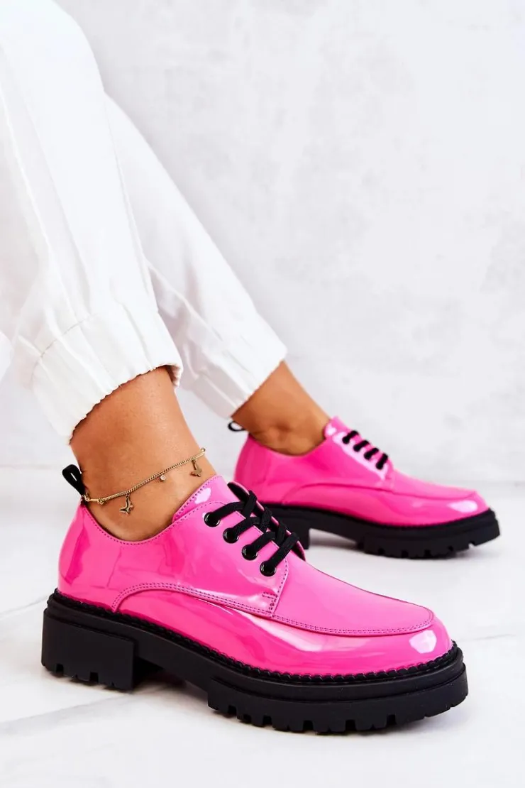 Boto Półbuty Lakierowane*Lakierowane Półbuty Wiązane La.Fi Różowe Joselin