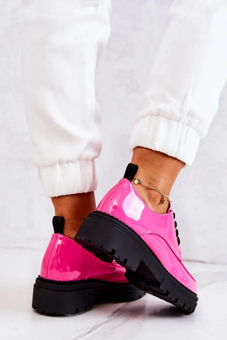 Boto Półbuty Lakierowane*Lakierowane Półbuty Wiązane La.Fi Różowe Joselin