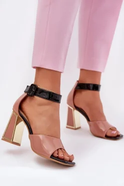 Buty damskie Vinceza Sandały Na Słupku|Sandały Na Obcasie*Lakierowane Sandały Damskie Na Słupku Vinceza 20266 Różowe Różowy