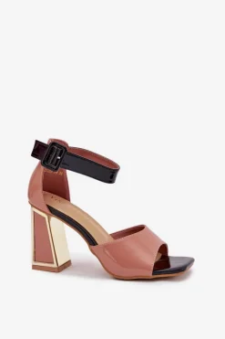 Buty damskie Vinceza Sandały Na Słupku|Sandały Na Obcasie*Lakierowane Sandały Damskie Na Słupku Vinceza 20266 Różowe Różowy