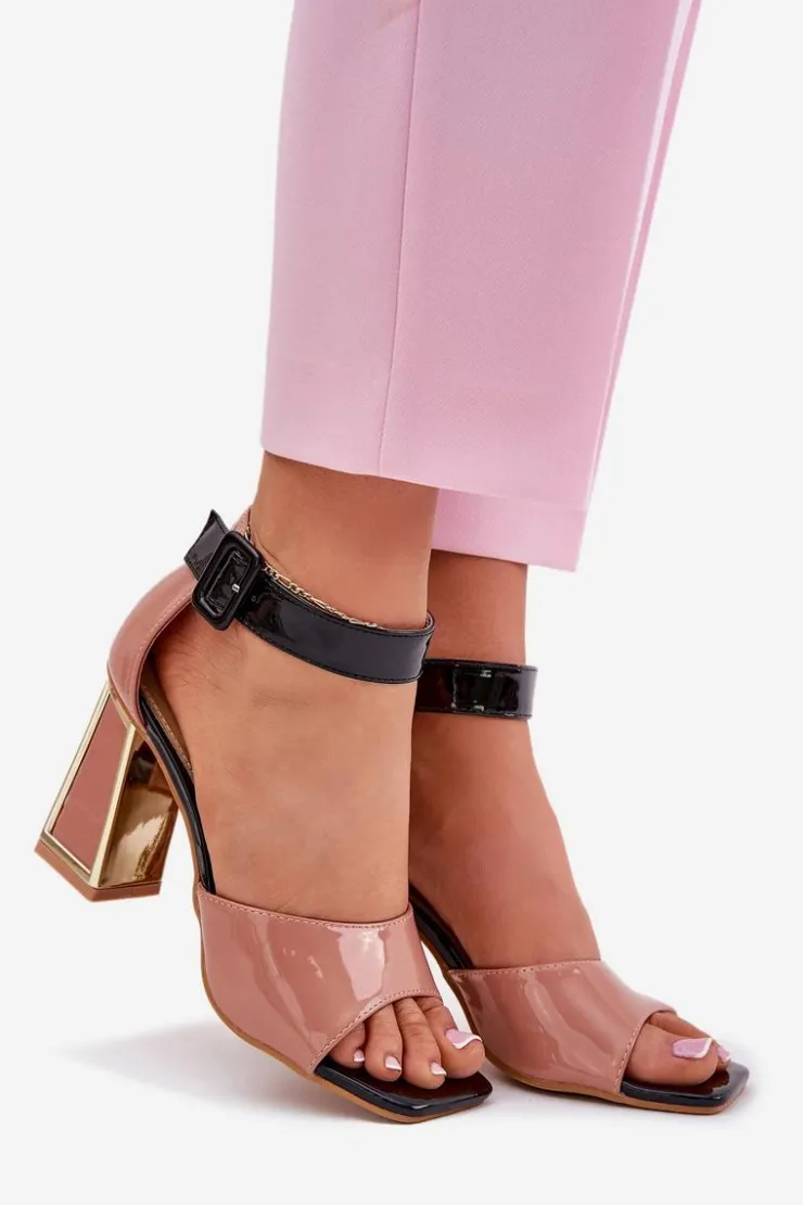 Buty damskie Vinceza Sandały Na Słupku|Sandały Na Obcasie*Lakierowane Sandały Damskie Na Słupku Vinceza 20266 Różowe Różowy