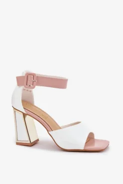 Damskie Buty damskie Vinceza Lakierowane Sandały Damskie Na Słupku Vinceza 20266 Białe