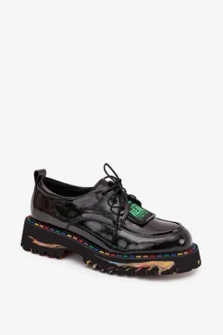 Online Artiker Lakierowane Skórzane Półbuty Damskie 57C0172 Czarne