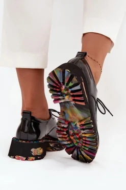 Online Artiker Lakierowane Skórzane Półbuty Damskie 57C0172 Czarne