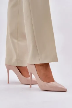 New Boto Lakierowane Szpilki Ze Szpiczastymi Noskami Beżowe Vizana