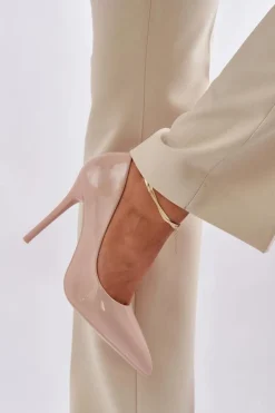 New Boto Lakierowane Szpilki Ze Szpiczastymi Noskami Beżowe Vizana