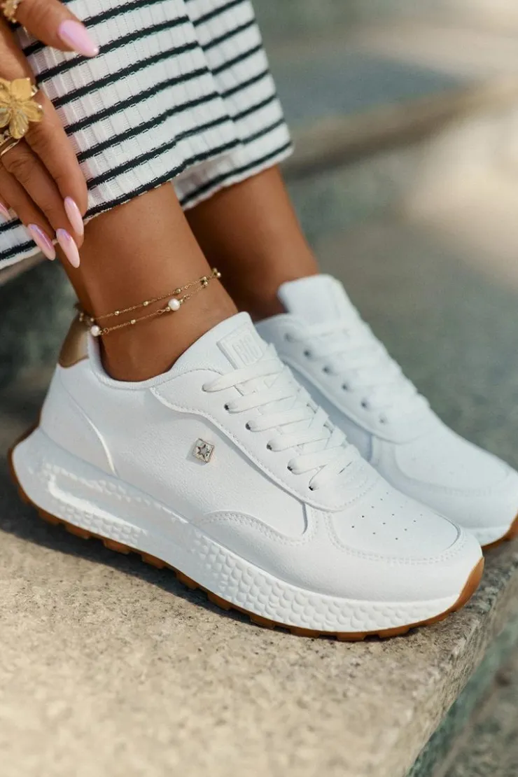 Discount Big Star Shoes Lekkie Buty Sportowe Damskie Big Star RR274629 HI-POLY SYSTEM Białe