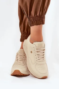 Damskie Big Star Shoes Lekkie Buty Sportowe Damskie Big Star RR274630 HI-POLY SYSTEM Beżowe