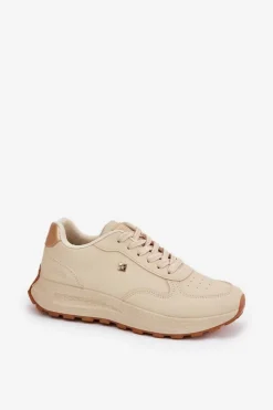 Damskie Big Star Shoes Lekkie Buty Sportowe Damskie Big Star RR274630 HI-POLY SYSTEM Beżowe
