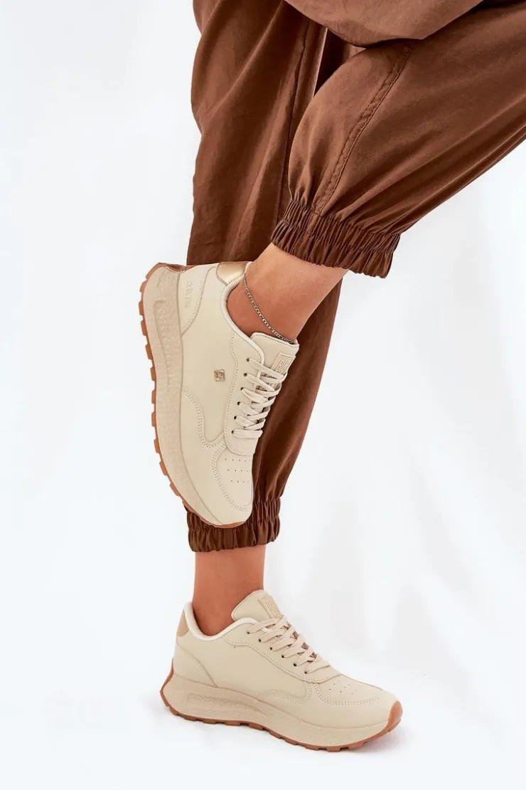 Damskie Big Star Shoes Lekkie Buty Sportowe Damskie Big Star RR274630 HI-POLY SYSTEM Beżowe