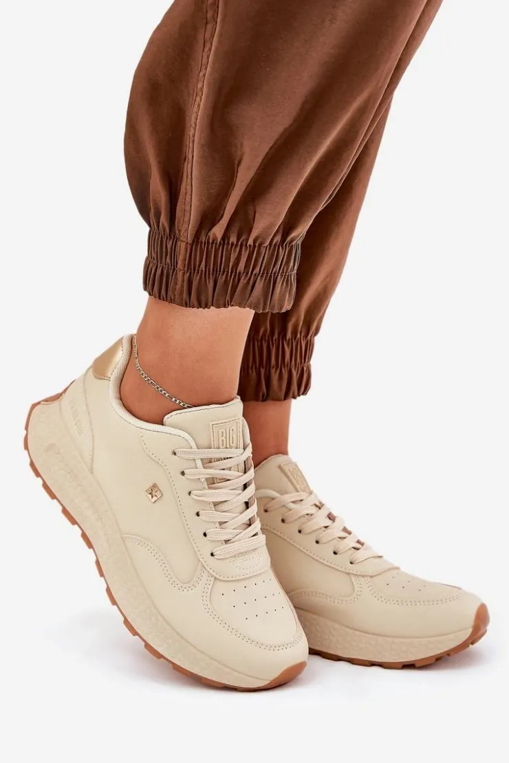 Damskie Big Star Shoes Lekkie Buty Sportowe Damskie Big Star RR274630 HI-POLY SYSTEM Beżowe