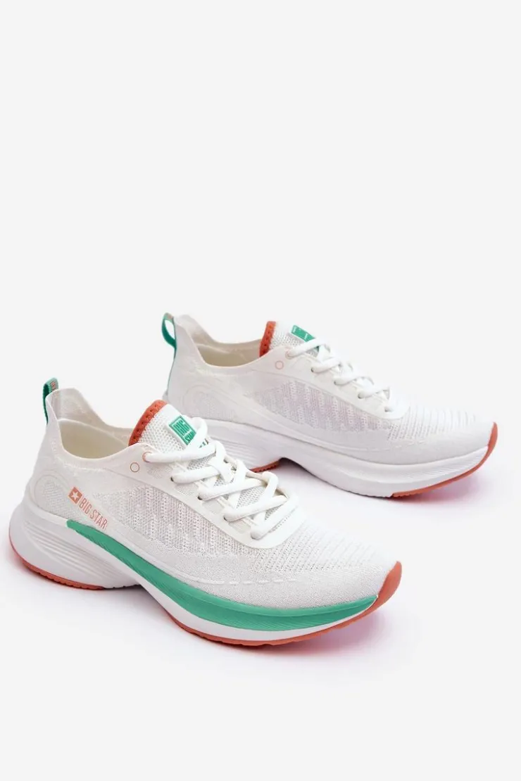Big Star Shoes Buty Sportowe Big Star|Sneakersy Damskie*Lekkie Buty Sportowe Memory Foam System Big Star LL274328 Białe