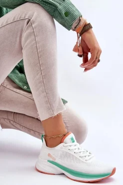 Big Star Shoes Buty Sportowe Big Star|Sneakersy Damskie*Lekkie Buty Sportowe Memory Foam System Big Star LL274328 Białe