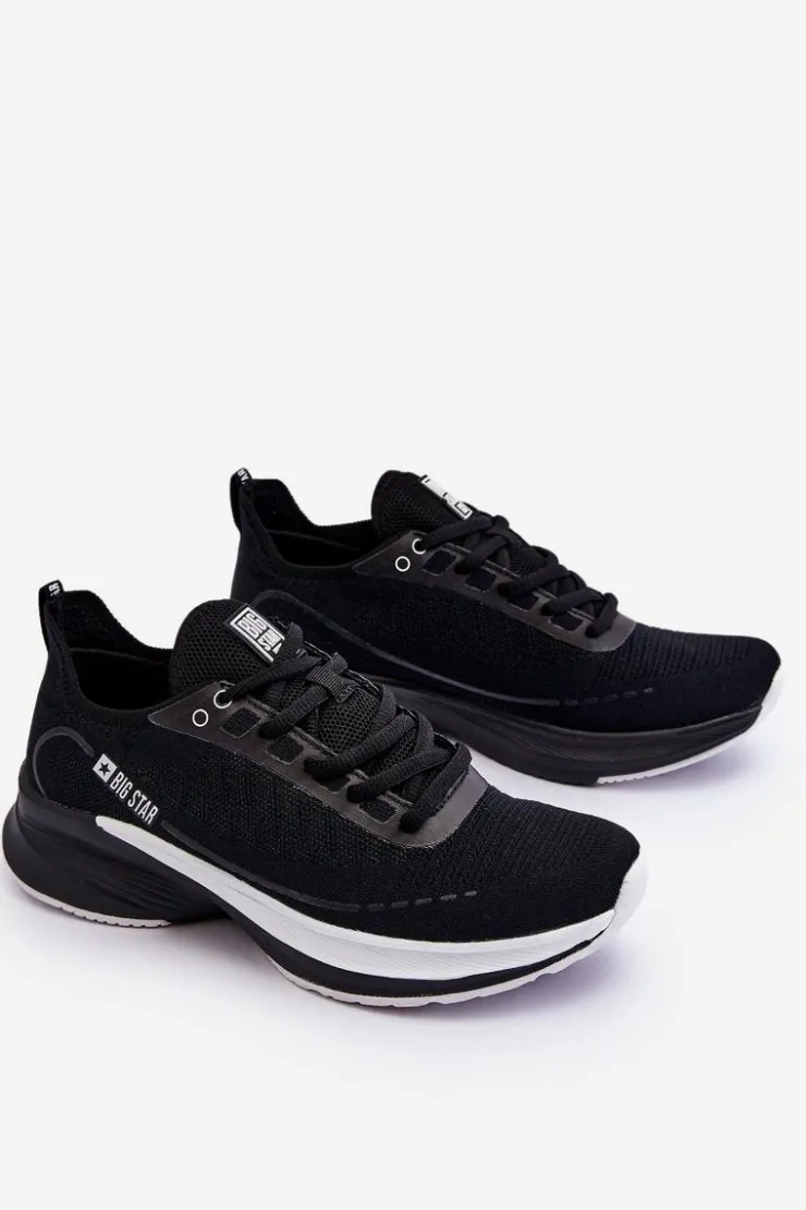 Damskie Big Star Shoes Lekkie Buty Sportowe Memory Foam System Big Star LL274327 Czarne